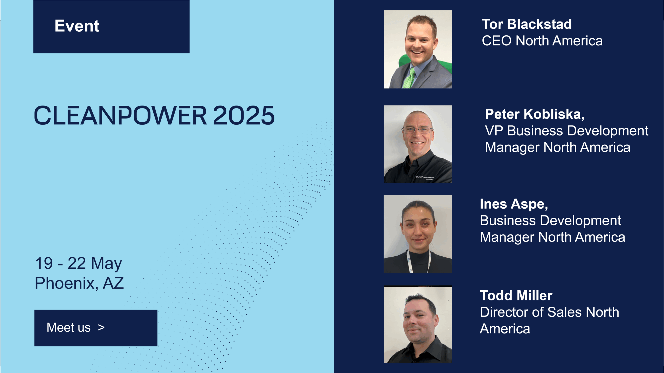 Meet the GreenPowerMonitor team at CLEANPOWER 2025 in Arizona